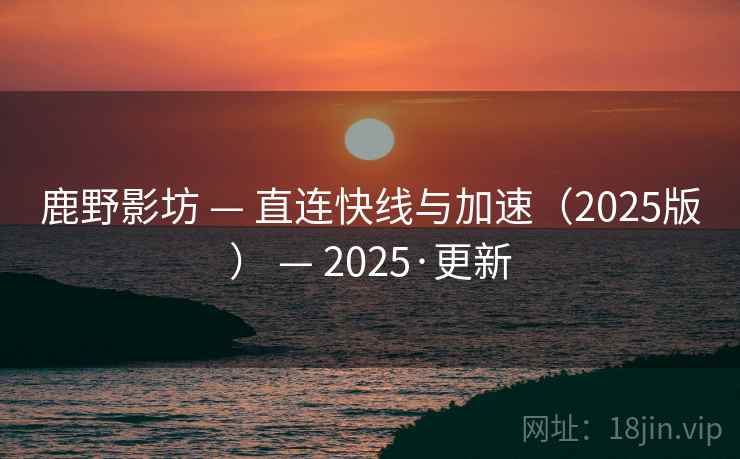 鹿野影坊 — 直连快线与加速(2025版) — 2025·更新 鹿野影坊 — 直连快线与加速(2025版) — 2025·更新